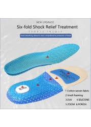 Silicone Insoles Unisex Arch Support Sneakers Insole Cushioning Memory Foam Sole Cushion Anti-Slippery Shoes Insert