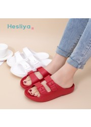 cloud slippers women summer double buckle beach sandals thick platform shoes outdoor couple flip flops cork bottom birkenstock