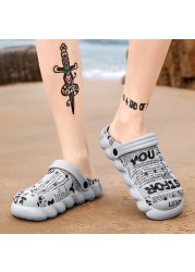 Trendy Men Slippers Outdoor Sneakers Beach Sandals Garden Shoes Comfortable Lightweight EVA Slippers Double Color Clogs