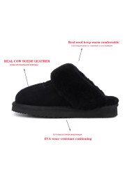 Real Fur Furry Slippers for Women Fashion Female Alpaca House Women Winter Plush Indoor Warm Man Home Shoes Stuffed Woman