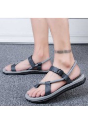 Men Sandals Summer Beach Outdoor Slippers Personality Indoor Couple Casual Shoes Black Velcro Non-slip Men Flip Flop Pantuflas