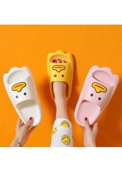 summer women men indoor slippers girls boy thick non-slip soft couple cartoon flip flops duck beach sandals ladies shoes