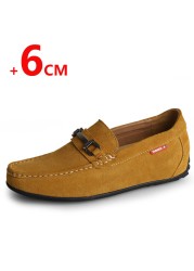 YEINSHAARS loafers mens elevator shoes height increasing shoes for men insole 6cm drive fashion business shoes