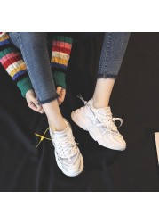 moipheng sneakers platform shoes women breathable white shoes women reflective wedges dad casual shoes women chunky sneakers