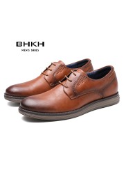 BHKH 2022 Autumn/Winter Leather Men Casual Shoes Smart Business Office Work Lace-up Dress Men Shoes