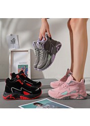 Women Sneakers Comfortable Non-slip Walking Shoes Woman Chunky Fashion Lace Up Luminous Women Vulcanized Shoes 2022 Spring