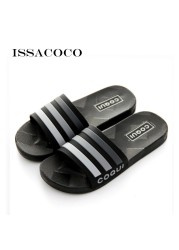 ISSACOCO New Home Slippers Man Slippers Shoes Men Sandals Man High Quality Soft Bathroom Beach Shoes Pantuflas Terlik Chinelo