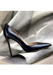 Classic Matte Black 12cm High Heel Shoes Woman Pumps Tacones Pointed Toe Stilettos Sexy Wedding Shoes qkob002 ROVICIYA