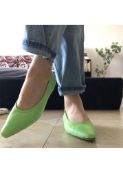 High-grade spring and autumn leather fabrics are not tired, soft leather and soft outsole, holiday and leisure, women's flat