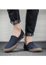 High Quality Men's Espadrilles Flat Canvas Shoes Hemp Loafers for Driving, 2020