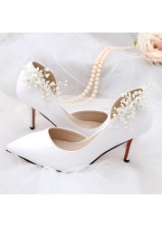 1pc Simulated Pearl Shoe Buckle Floral Beads Elegant DIY High Heel Charms Women Shoes Clips Buckle Fashion Sandals Decoration