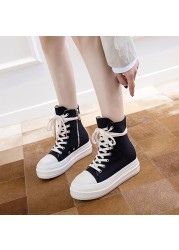 2022 New shoes women's side zipper lace-up height