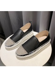 Large casual single shoes 2021 autumn new Lefu shoes thick sole flat bottom diamond fashion women's shoes women's shoes