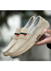 Men Shoes Genuine Leather Shoes Driving Shoes For Men Suede Shoes New Designer Moccasins High Quality Suede Shoes Slip On