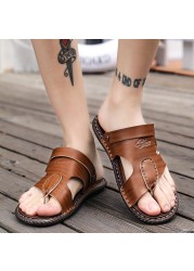 YEINSHAARS Summer New Style Men Leather Sandals Soft Bottom Leisure Men Shoes Sandals Recommend Zandalias Para Hombre Verano