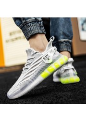 Spring men's sports shoes breathable mesh lightweight fly knit casual shoes fashion tennis shoes trend walking shoes