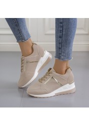 Summer new European and American casual sports shoes thick bottom wedge heel breathable sports shoes