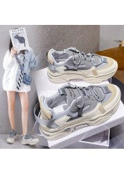 2022 new summer Harajuku breathable mesh spring and autumn popular women's casual sports shoes thick-soled shoes four seasons