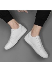 Genuine leather men's shoes, white sneakers, flat shoes, Korean version, casual