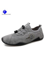 2022 new men's casual shoes men's shoes fashion high quality shoes leather driving shoes flat shoes handmade luxury boat shoes big size