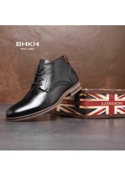 BHKH 2022 Autumn/Winter Men Boots Lace-up Ankle Boots Smart Business Office Work Dress Formal Shoes Men's Shoes