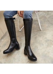 Vangull - Genuine leather women's shoes, handmade vintage women's boots, knee-high boots, European and American fashion