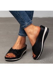 JMPRS Summer Lightweight Wedges Slippers Women Buckle Open Toe Beach Slides Women Sandals 2022 Comfortable Platform Casual Shoes