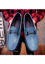 BTMOTTZ - Genuine Leather Men Moccasin Shoes, Driving Shoes, Breathable, Italian Luxury Brand, Handmade