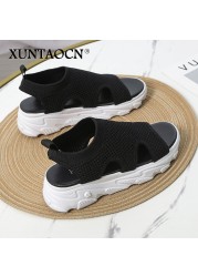 2022 New Summer Women Sandals Sexy Shoes Crystal Casual Woman Flats Buckle Strap Ladies Fashion Beach Shoe Big Size