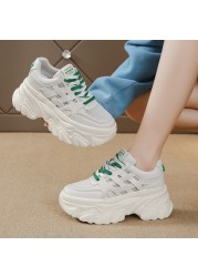 Lucifer Breathable Mesh Chunky Sneakers Women 2022 Comfortable Thick Bottom Vulcanized Shoes Woman Mixed Color Platform Shoes Mujer