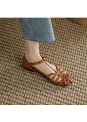 New Size 34-40 Women's Gladiator Sandals Genuine Leather Buckle Summer Ins Shoes for Woman Casual Fashion Holiday Shoes