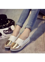 Women flat shoes shallow loafers slip on summer autumn fashion platform round toe sweet casual flat comfortable