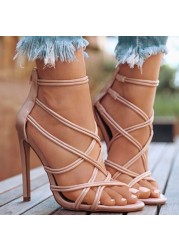 Platform sandals summer dress shoes women high heels thin ankle strap ladies wedding gladiator sandals chausiras femme