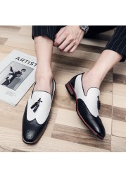 mens oxford shoes leather brogue men dress shoes classic business formal shoes for men plus size 48
