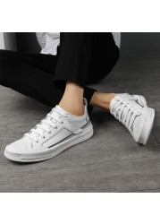 Men White Sneakers Men Casual Shoes Leather Handmade Breathable Mens Shoes Luxury Brand Mens Loafers Moccasins Adults