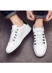 Men's shoes leather casual spring sneakers men 2021 new lace-up British style shoes fashion sneakers