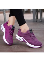 2021 new cushion casual running shoes flying woven sports lightweight wear-resistant breathable student mesh women's shoes