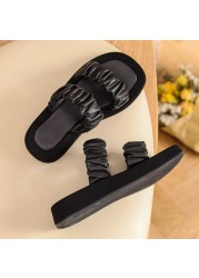 VENTACT New Women Sandals Real Leather Thick Bottom Ladies Slippers Fashion Casual Beach Shoes Women's Shoes Size 34-39