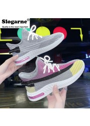 Women's casual shoes new coconut women's shoes fashion popular sneakers weave breathable lightweight non-slip thick sole mesh shoes