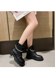 2022 New Woman Ankle Boots Flat Heel Shoes Women Lace Up Winter Autumn Daily Boots Short Boots Woman Shoes