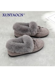 Winter Warm Brand Women Flat Sneakers Winter Plush Fur Female Loafers Faux Fur Female Casual Shoes Flats