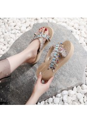Lady's Beach Shoes Tassel Cross Strap Female Summer Flip Flops Casual Platform Sandals Open Toe Non-slip Slippers for Women
