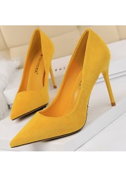 BIGTREE Suede Woman Pumps New High Heels For Women Office Shoes Fashion Stiletto Heels Women Basic Pump Plus Size 42 43