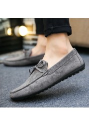 2022 Spring Summer New Men Loafers Comfortable Flat Casual Shoes Men Breathable Slip On Soft Leather Driving Shoes Moccasins