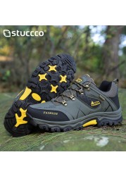 Men Winter Snow Boots Waterproof Leather Sneakers Super Warm Men Platform Boots Outdoor Male Hiking Boots Work Shoes Plus Size