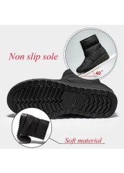 Waterproof Snow Boots For Women 2021 Winter Warm Plush Ankle Booties Front Zipper Non-slip Cotton Padded Shoes Woman Size 44