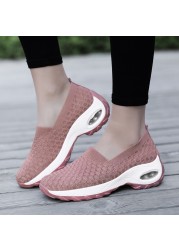 Ladies Breathable Lazy Shoes Comfortable Air Cushion Shock Absorbing Sneaker Outdoor Casual Shoes