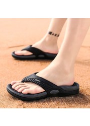 Summer large size youth slippers men's massage non-slip cool outside flip flops breathable thick-soled toe sandals