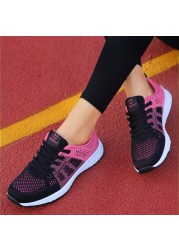 2021 New Sneakers Women Loafers Fashion Casual Women Shoes Breathable Lace-Up Mesh Women Sneakers