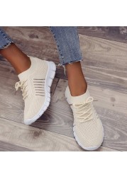 Women's Socks Sneakers Flying Fabric Flat Casual Light Breathable Mesh Student Running Shoes